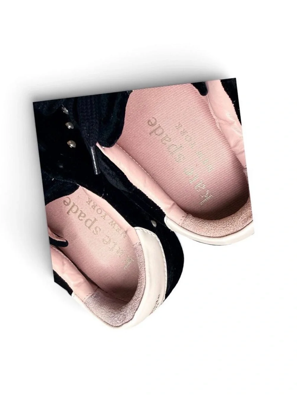 kate spade Black Velvet Studded Low-Top Sneakers